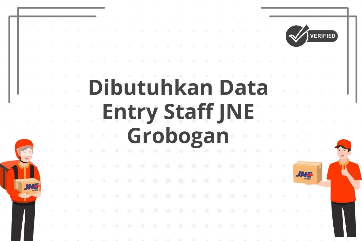Dibutuhkan Data Entry Staff JNE Grobogan